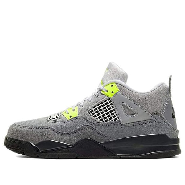 حذاء رياضي (PS) Air Jordan 4 Retro SE 'Neon 95'، رمادي