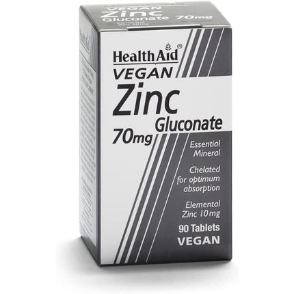 Zinc gluconate 70 mg 90 tablets, Healthaid