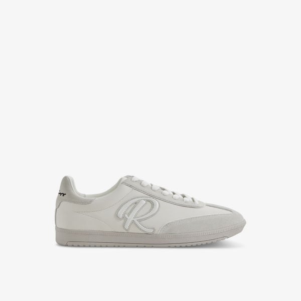 Alba leather sneakers with embroidered Reiss logo, white