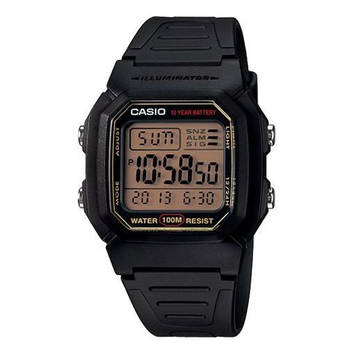 CASIO Watch Waterproof Sports Analog Mens Black Digital, black