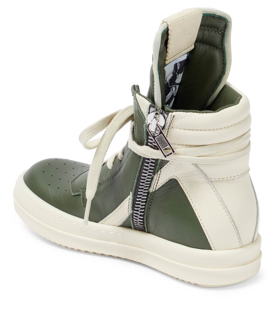 حذاء رياضي Rick Owens Geobasket Leather High Top باللون الأخضر