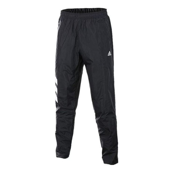 بنطلون رياضي رجالي من adidas Stripe Color Block Logo Printed Bundle Foot Sports Pants/سراويل/بنطلونات رياضية خريفية سوداء، أسود