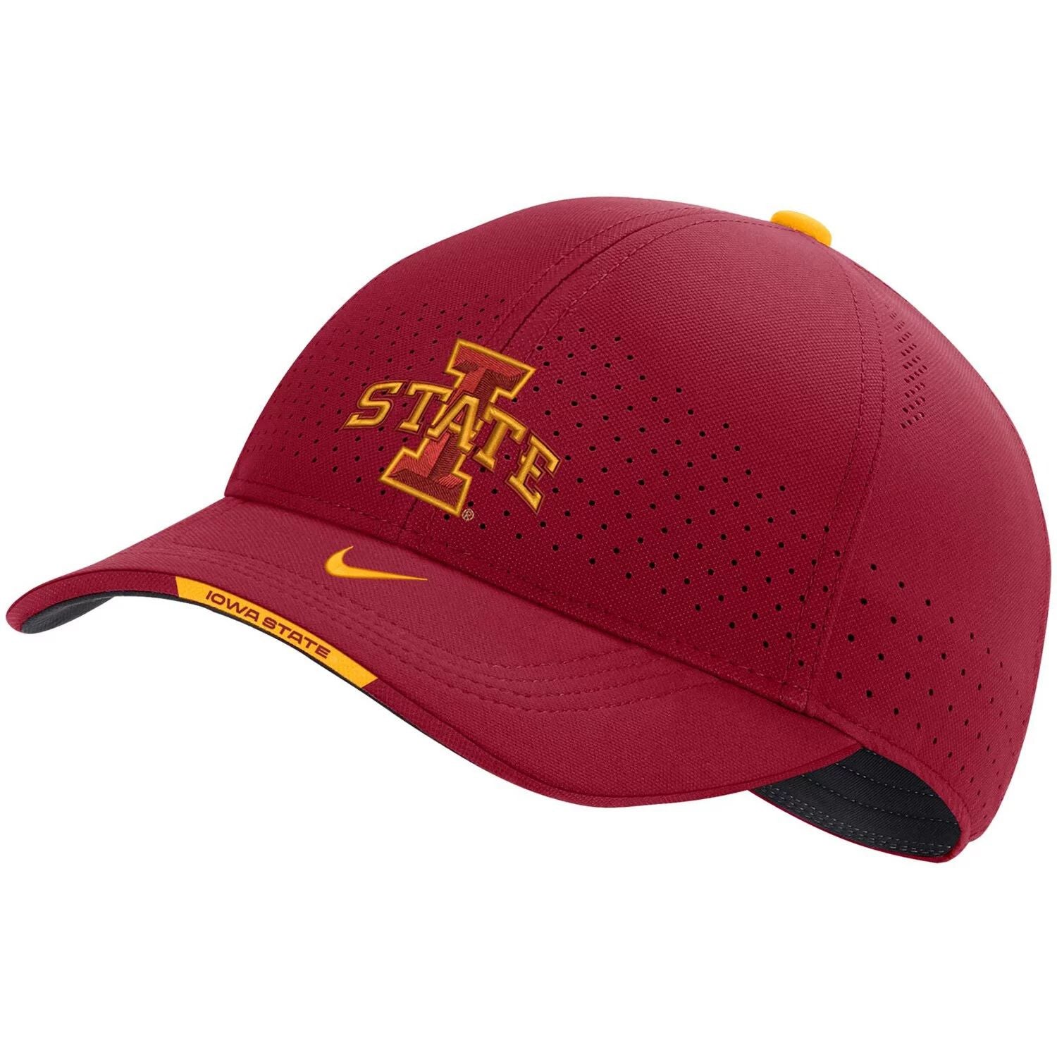 قبعة Nike Crimson Iowa State Cyclones للرجال 2023 Sideline Legacy91 Performance القابلة للتعديل