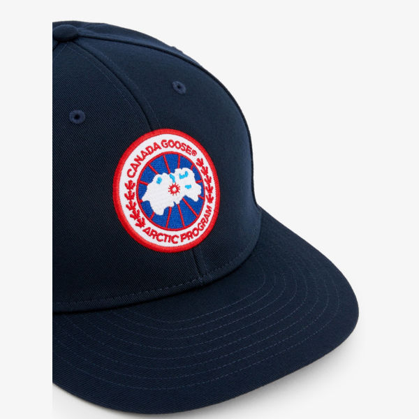 Woven cap with embroidered Arctic Disc Canada Goose logo, atlantic navy