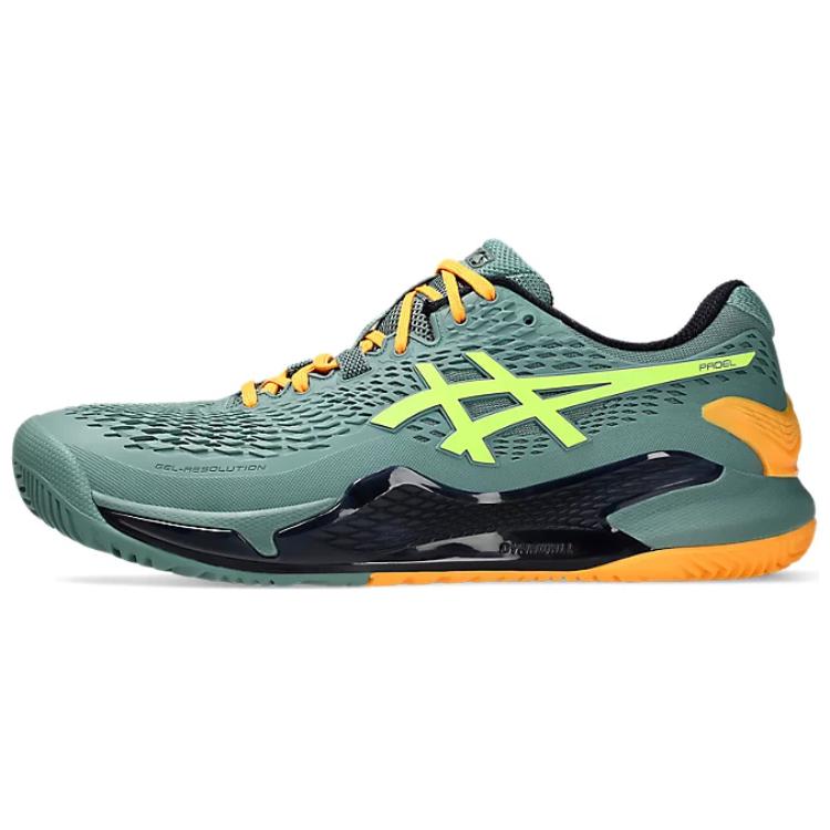 Gel-Resolution 9 Men's Low Top Running Shoes Navy/Yellow Safety Asics