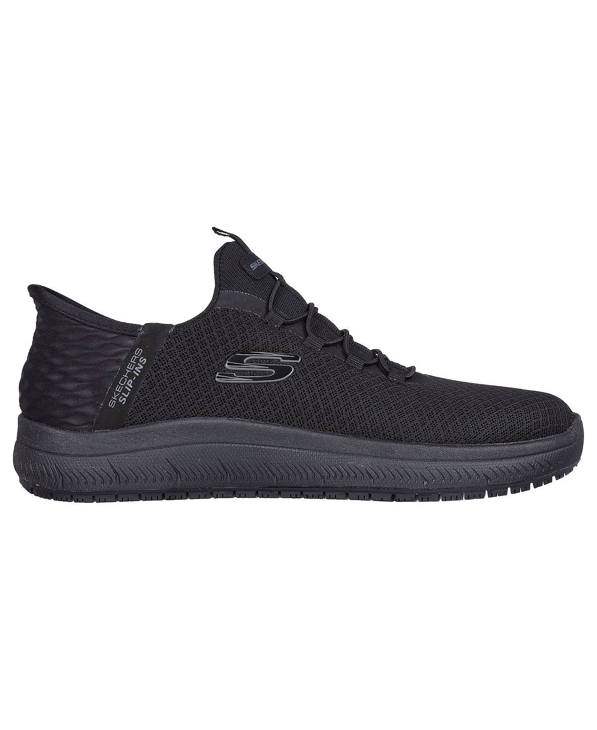 حذاء Summits Work Slip-on للنساء - Summits SR - حذاء رياضي Enslee Work من Finish Line Skechers، باللون الأسود