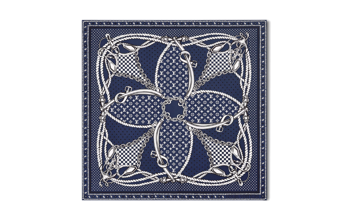 Louis Vuitton Women's Silk Scarf Blue