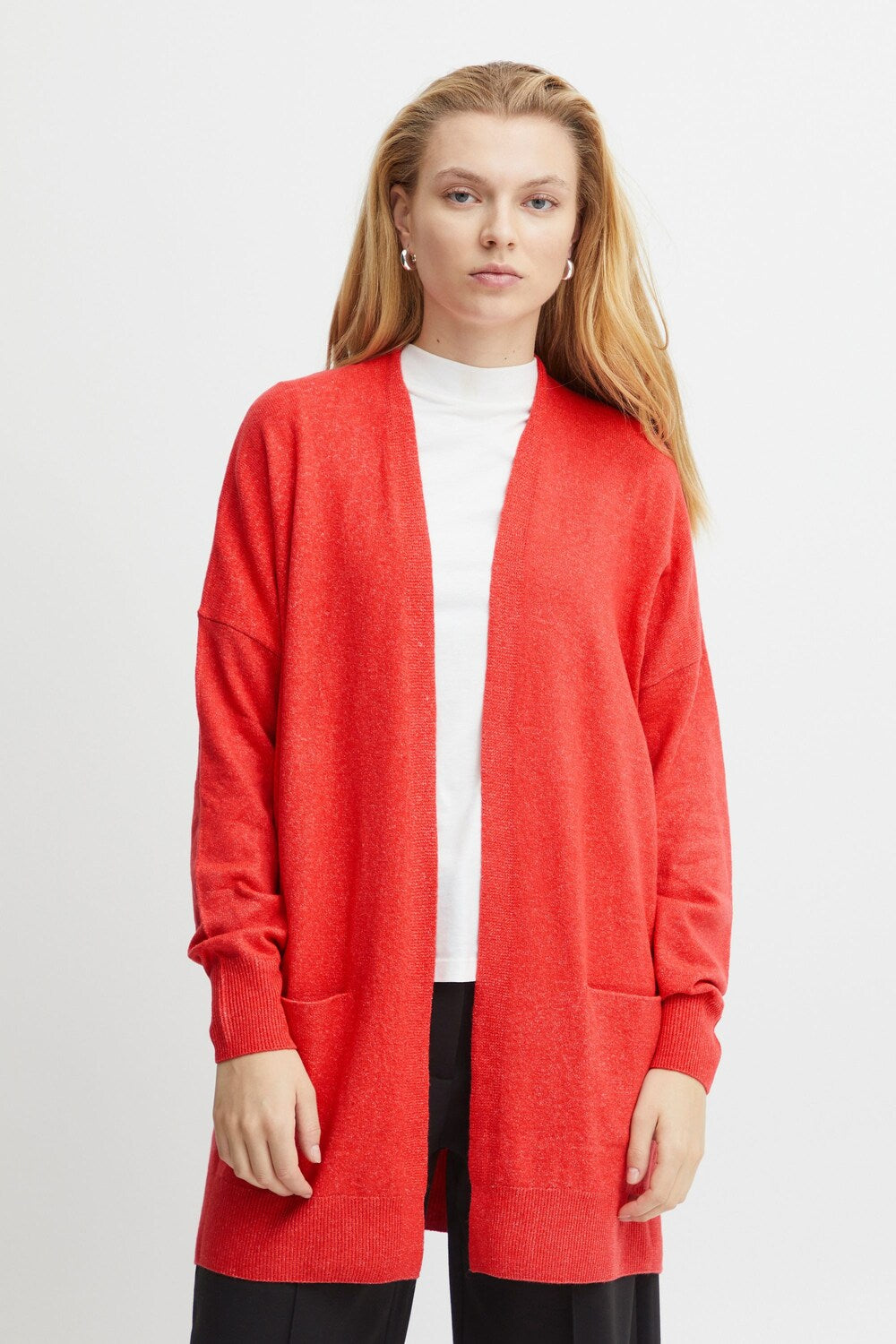 Knitted cardigan Ichi, red