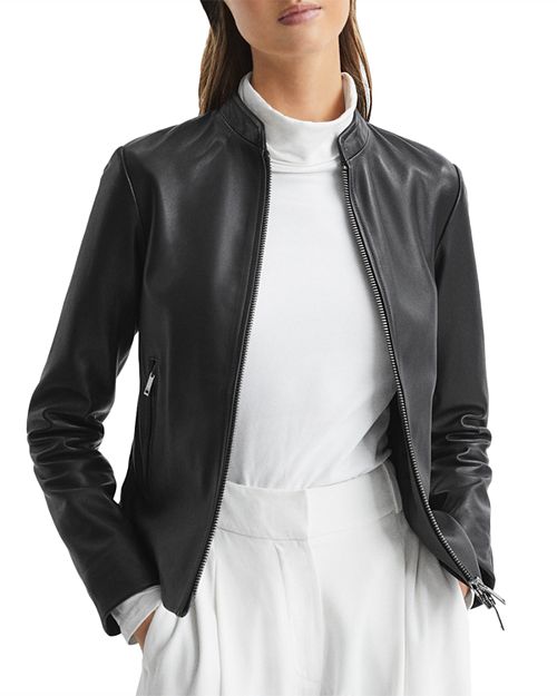 Allie REISS leather biker jacket, Black