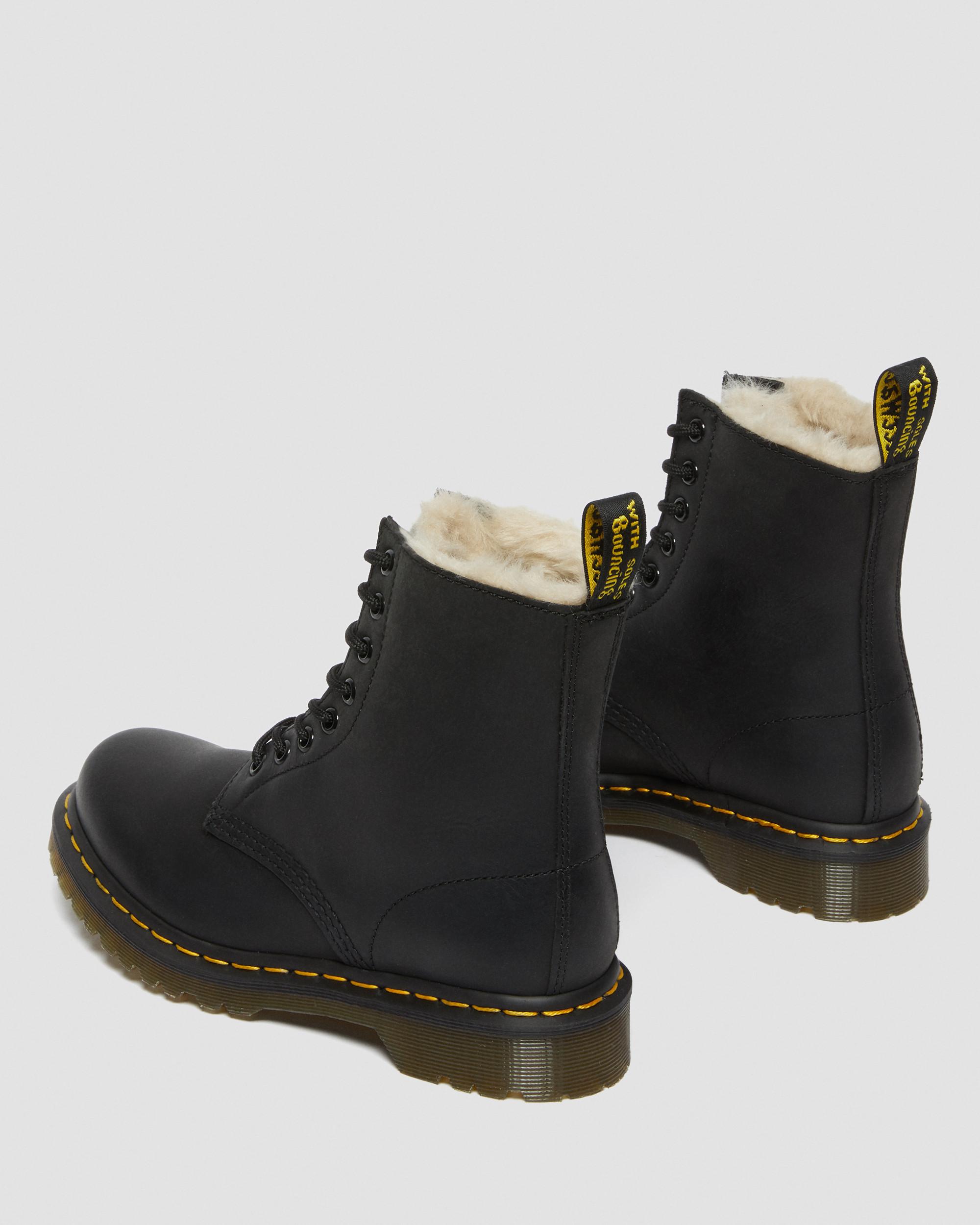 1460 Women's lace-up boots with faux fur lining Dr. Martens