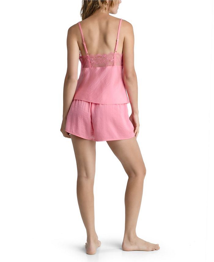 Elise Women's Satin Cami Lingerie Set 2 Piece Midnight Bakery pink