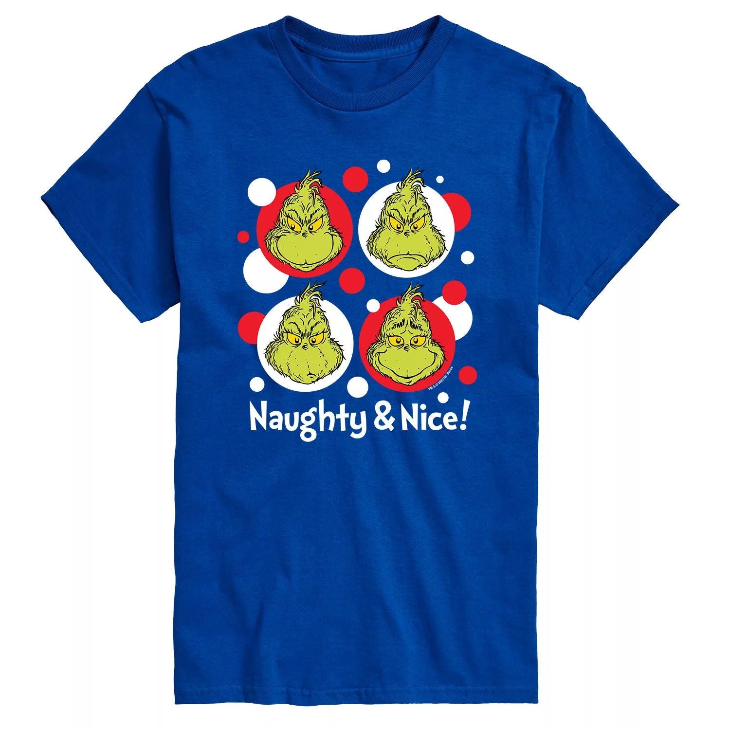 T-shirt Big & Tall Grinch, Naughty And Nice License, blue