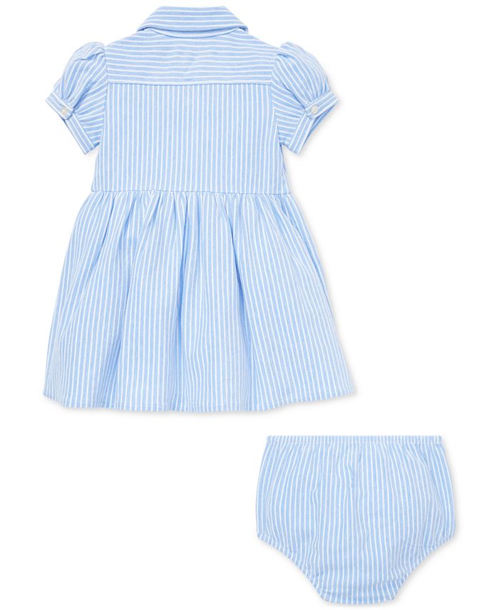 Polo Ralph Lauren Baby Girls Striped Knitted Oxford Dress, Blue