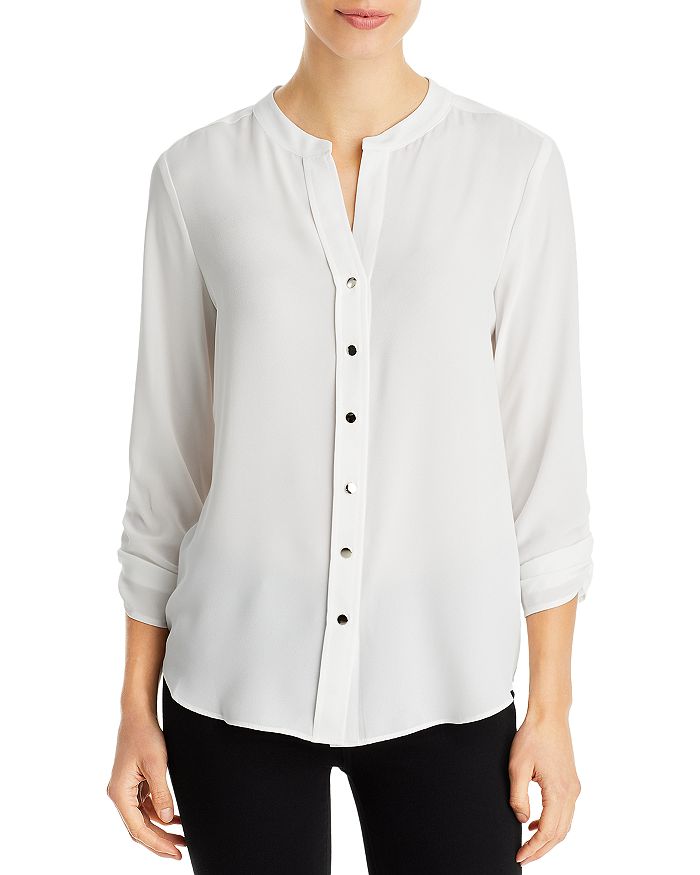 T Tahari Mandarin Collar Shirt