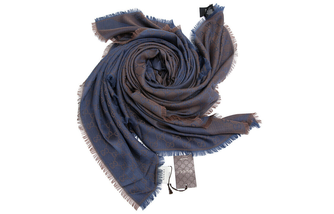 Knitted scarf Gucci women's, gray / blue