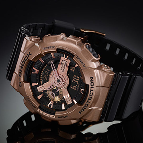 CASIO G-Shock Analog-Digital 'Copper' watch, black