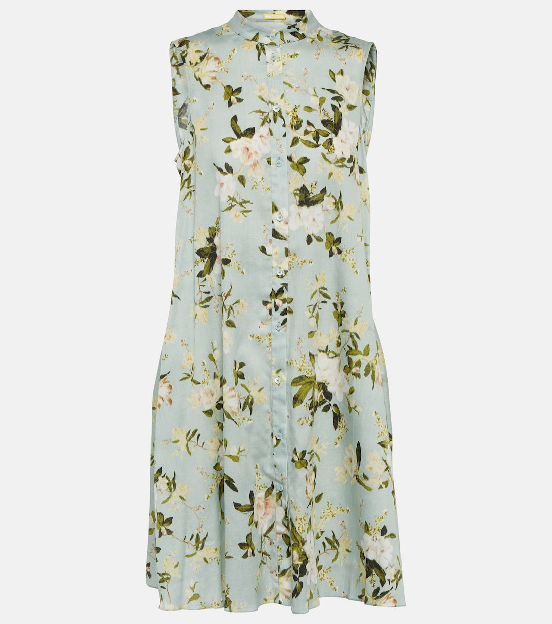 Soleil Cotton Poplin Mini Dress with ERDEM Floral Print, Multicolor