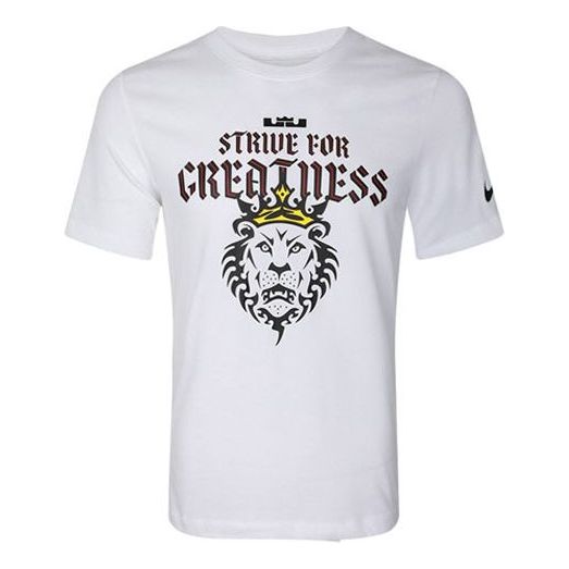 تي شيرت Nike Dri-FIT Lebron Strive For Greatness DRI-FIT TEE للرجال باللون الأبيض، أبيض