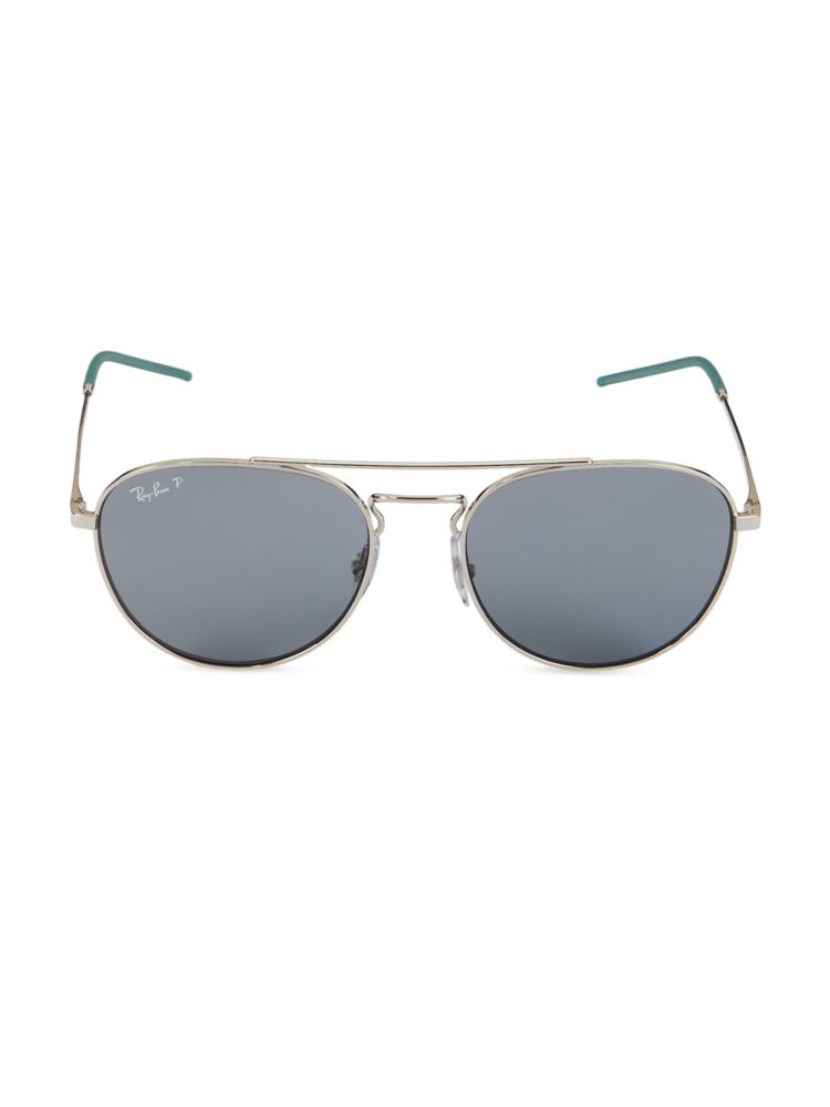 Round aviator sunglasses 55MM Ray-Ban, silver