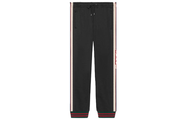 بنطلون رياضي GUCCI Classic High-tech Knit Colorblock Casual Bundle Feet Sports Long Pants أسود، متعدد الألوان