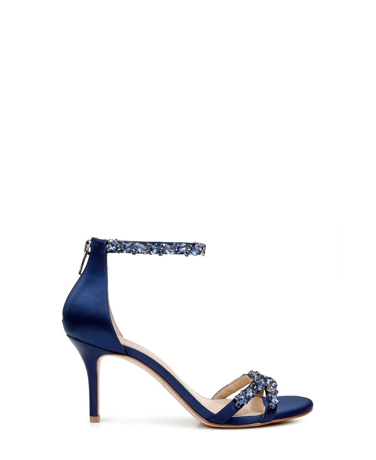 Jewel Badgley Mischka Caroline Evening Sandals with Embellished Ankle Strap