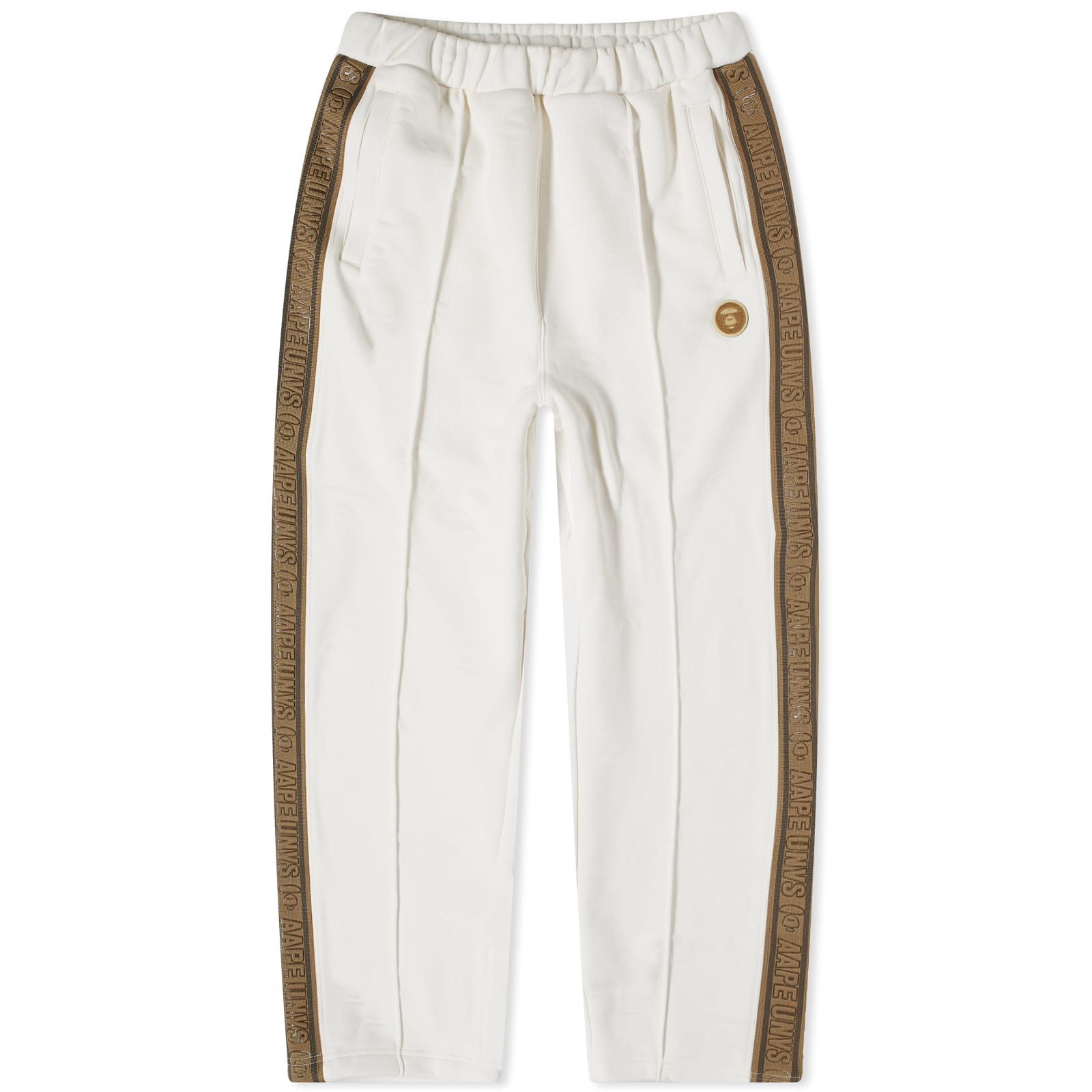 Aape Dope Jacquard Moonface Monogram Track Pants, Ivory