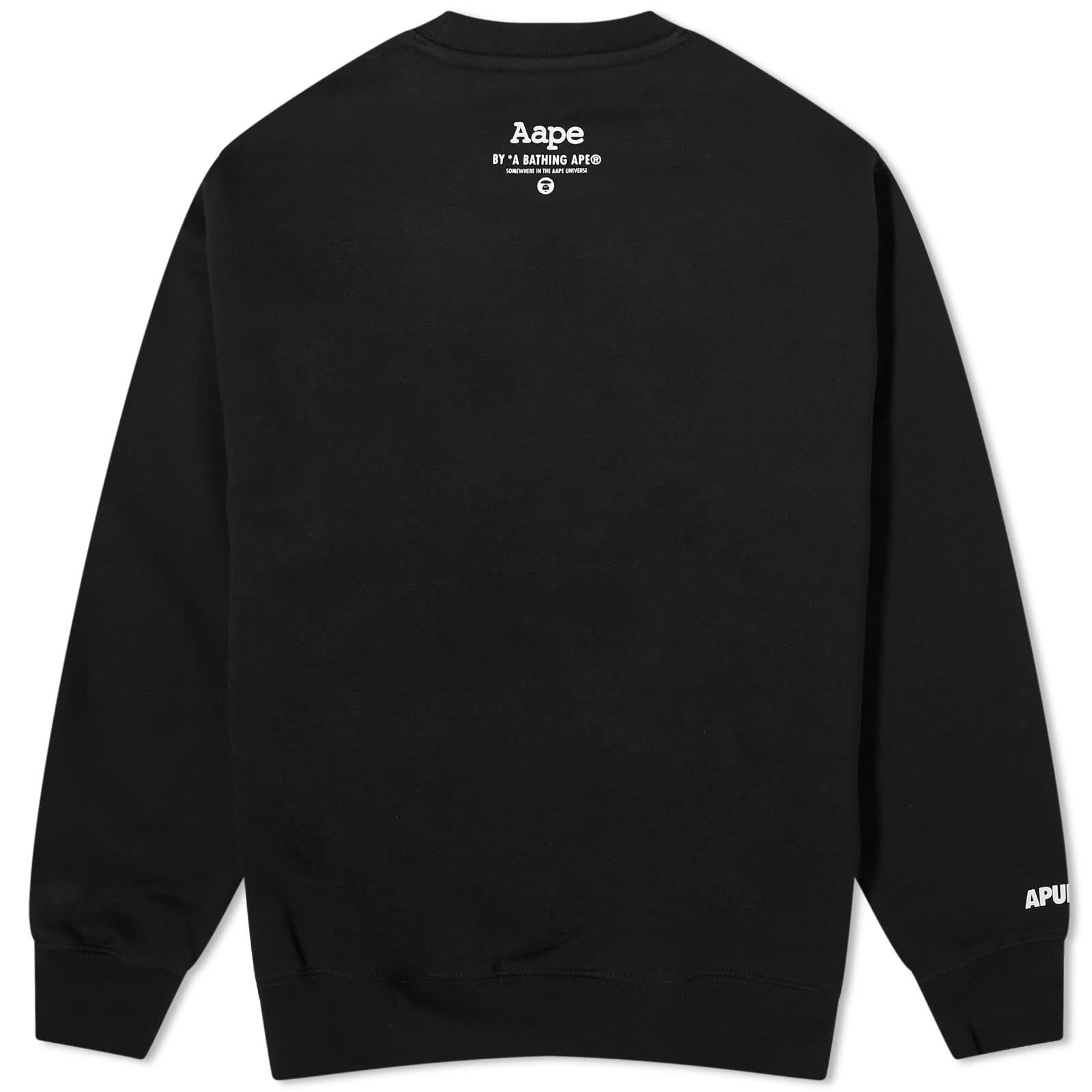 Aape Big Face Laser Foil Camo Sweatshirt, black