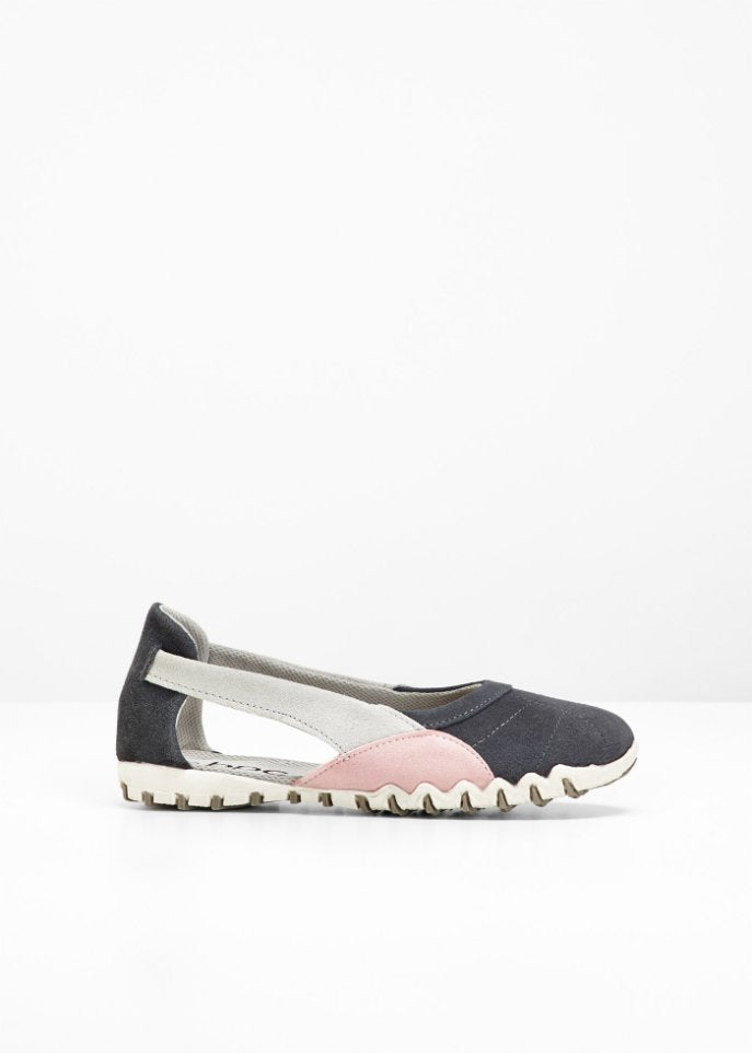 Leather ballet shoes Bpc Bonprix Collection, gray