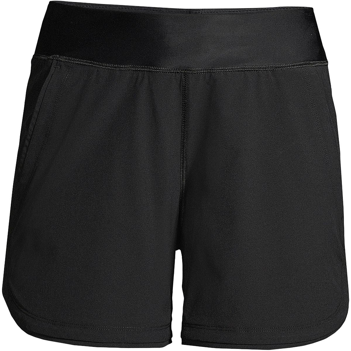 Women's 5" Curvy Fit Swim Shorts Lands' End Quick Dry Elastic Waist Swim Shorts with Panties black