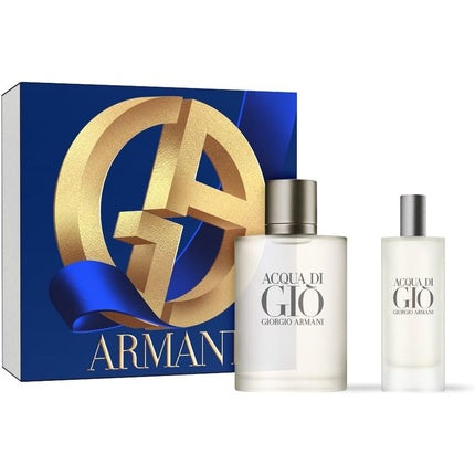 Gift set of Acqua Di Gio 2023 eau de toilette 50 ml Edt and 15 ml travel spray, Giorgio Armani