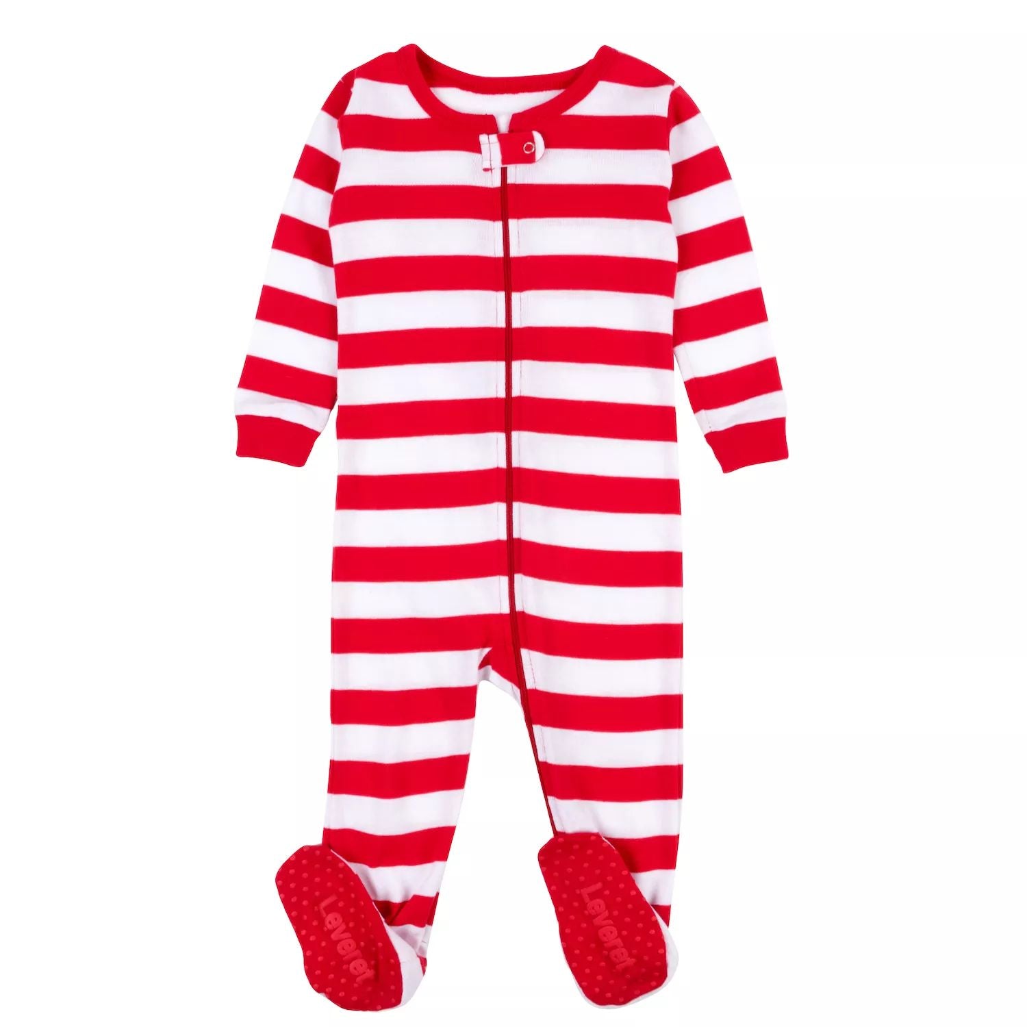 Leveret Children's Cotton Christmas Striped Pajamas Leveret