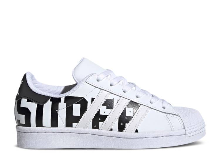 حذاء رياضي Adidas SUPERSTAR J 'WHITE BLACK' باللون الأسود