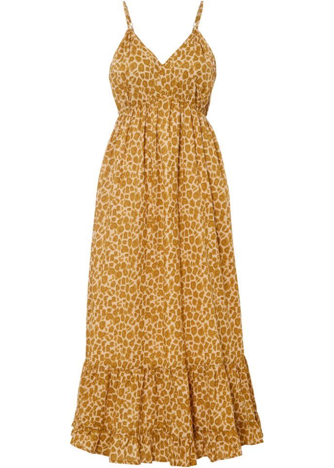 Rainbow Leopard Print Maxi Dress, Beige