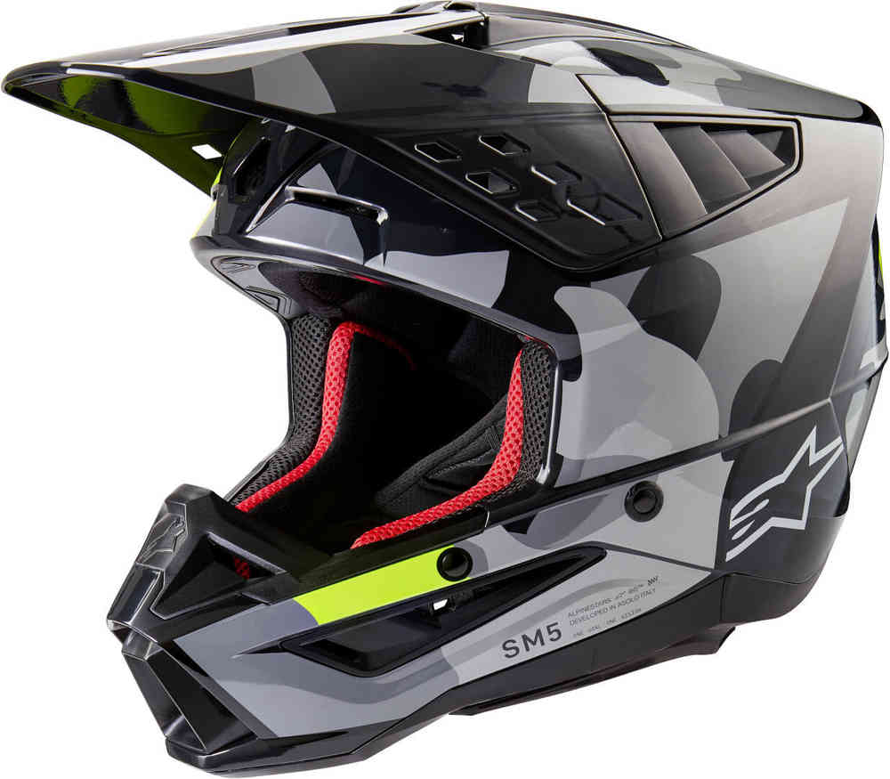 S-M5 Rover 2 2024 Alpinestars Motocross Helmet Black/Gray/Yellow