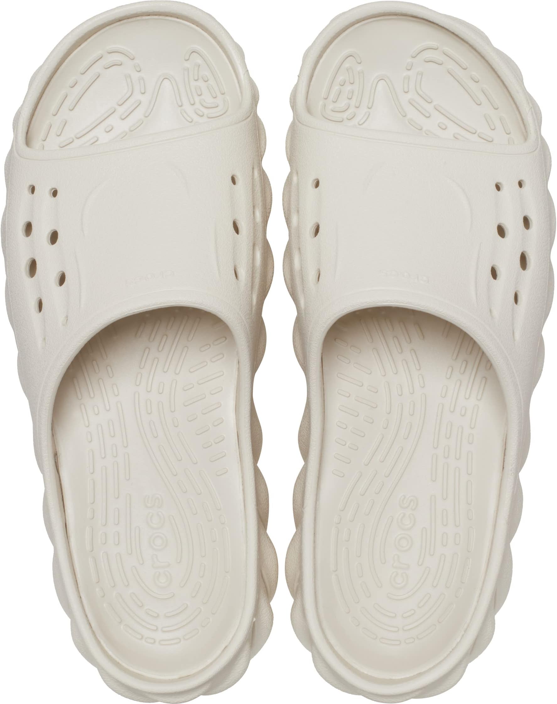 Echo Slide Crocs Flat Sandals, Stucco