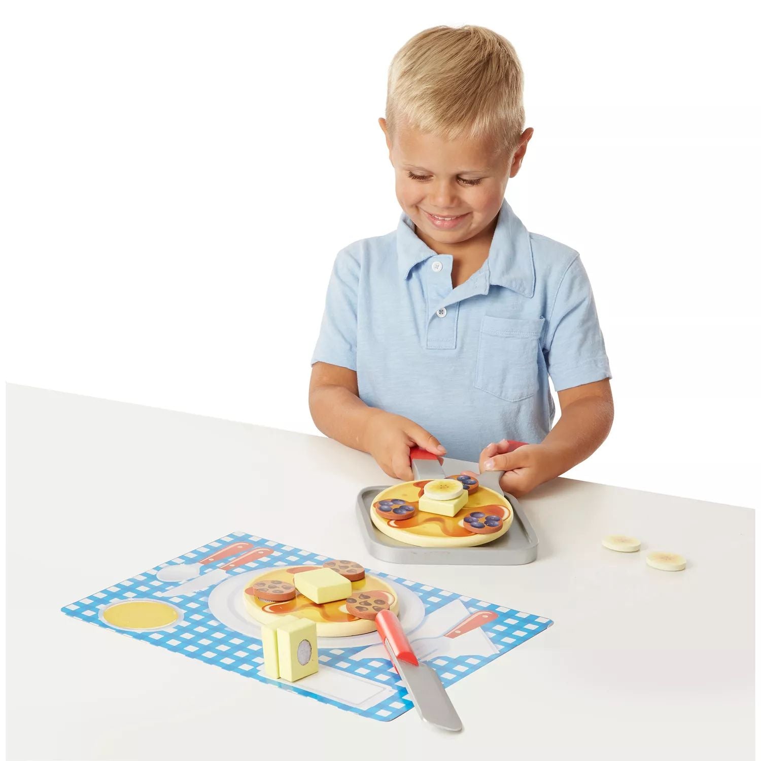 Melissa & Doug Wooden Pancake Food Set that can be flipped over and served Melissa & Doug