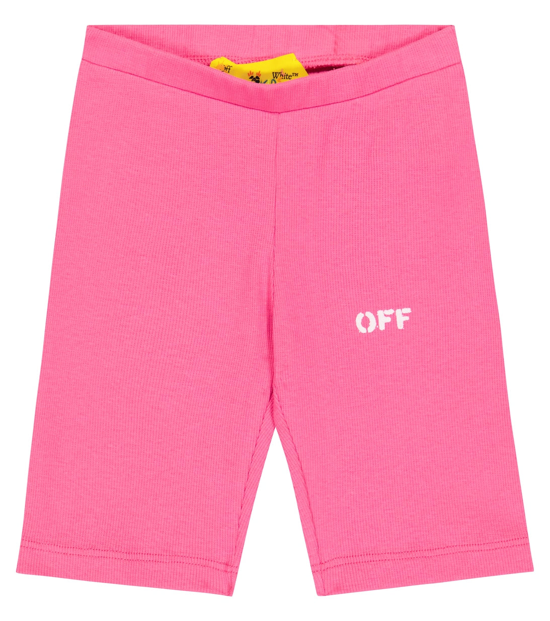 شورت بايكر مضلع من Off-White Off Stamp، باللون الأبيض