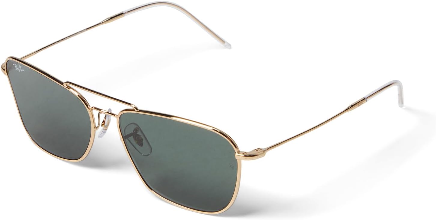 نظارة شمسية 58 مم 0RBR0102S Caravan Reverse Ray-Ban، أريستا/أخضر داكن