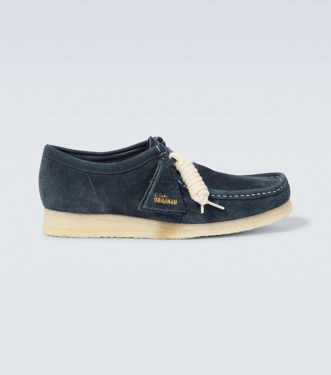 حذاء موكاسين من الجلد المدبوغ من Wallabee Clarks Originals باللون الأزرق