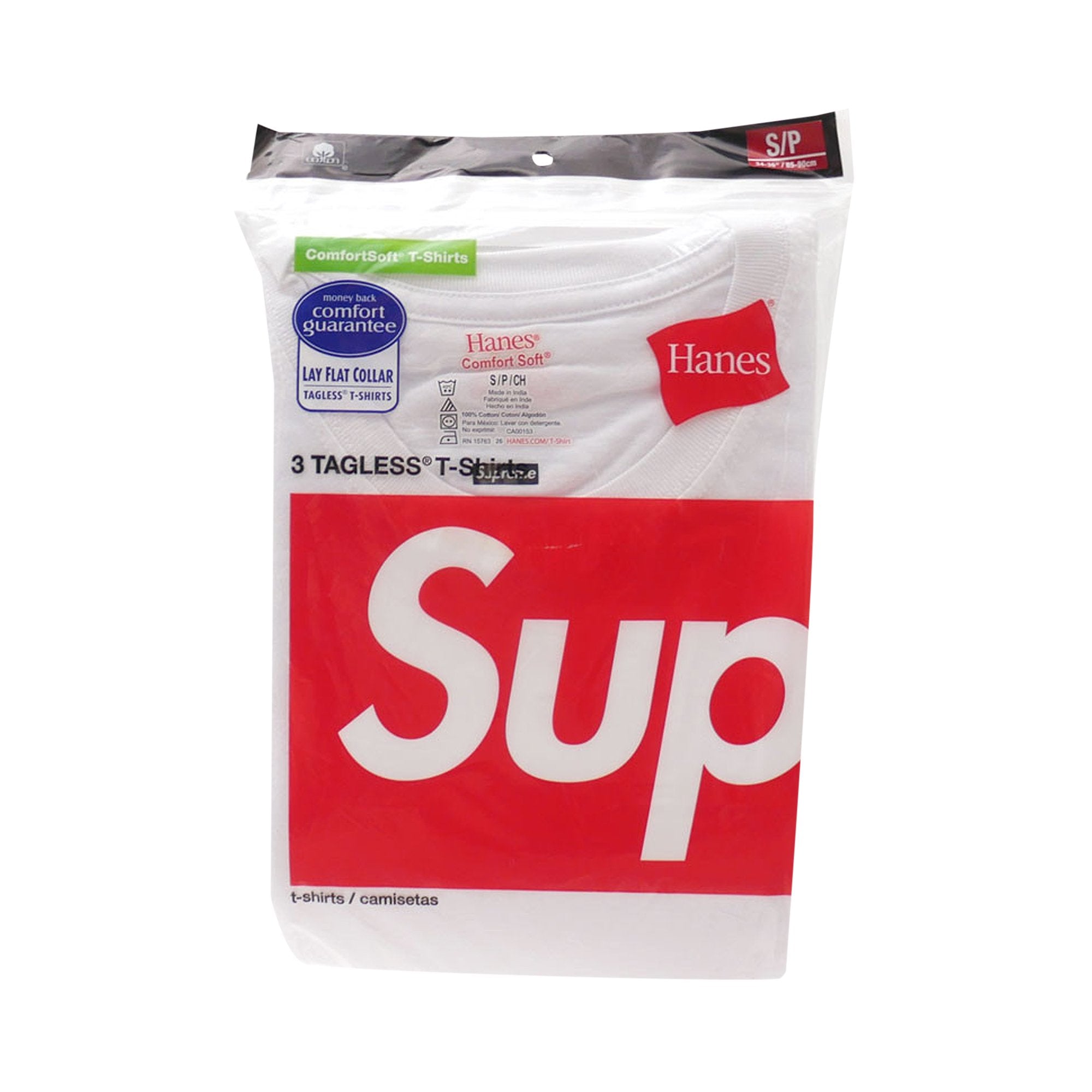 تي شيرتات بدون علامة من Supreme x Hanes (3 قطع)، باللون الأبيض