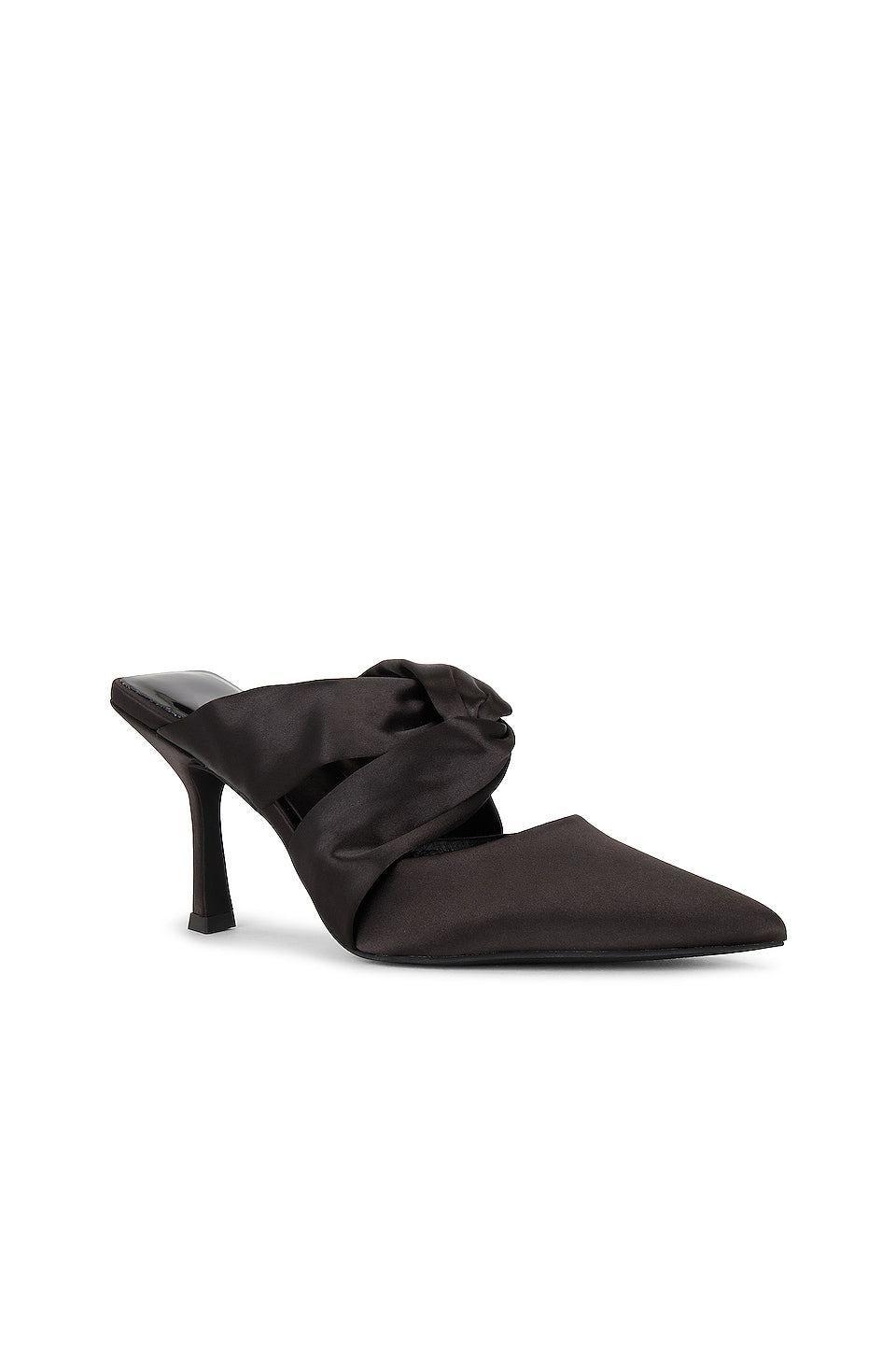 Jeffrey Campbell Tied Up Mules in Black Satin