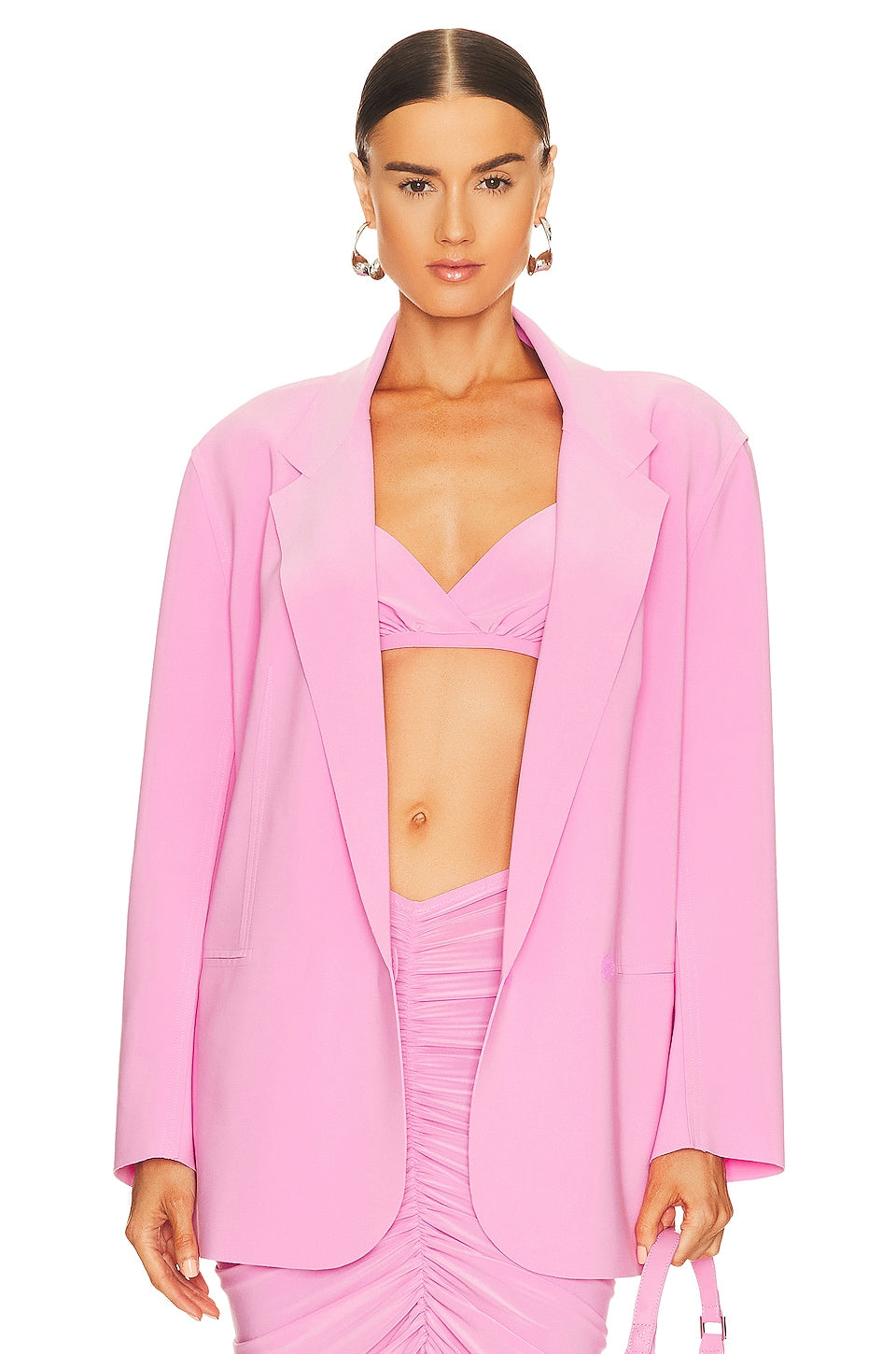 Norma Kamali Oversized Double Breasted Jacket, Candy Pink