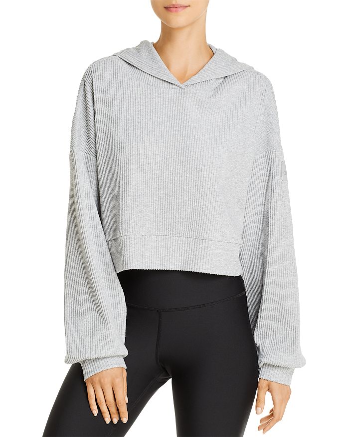 Muse Alo Yoga Ribbed Knitted Hoodie