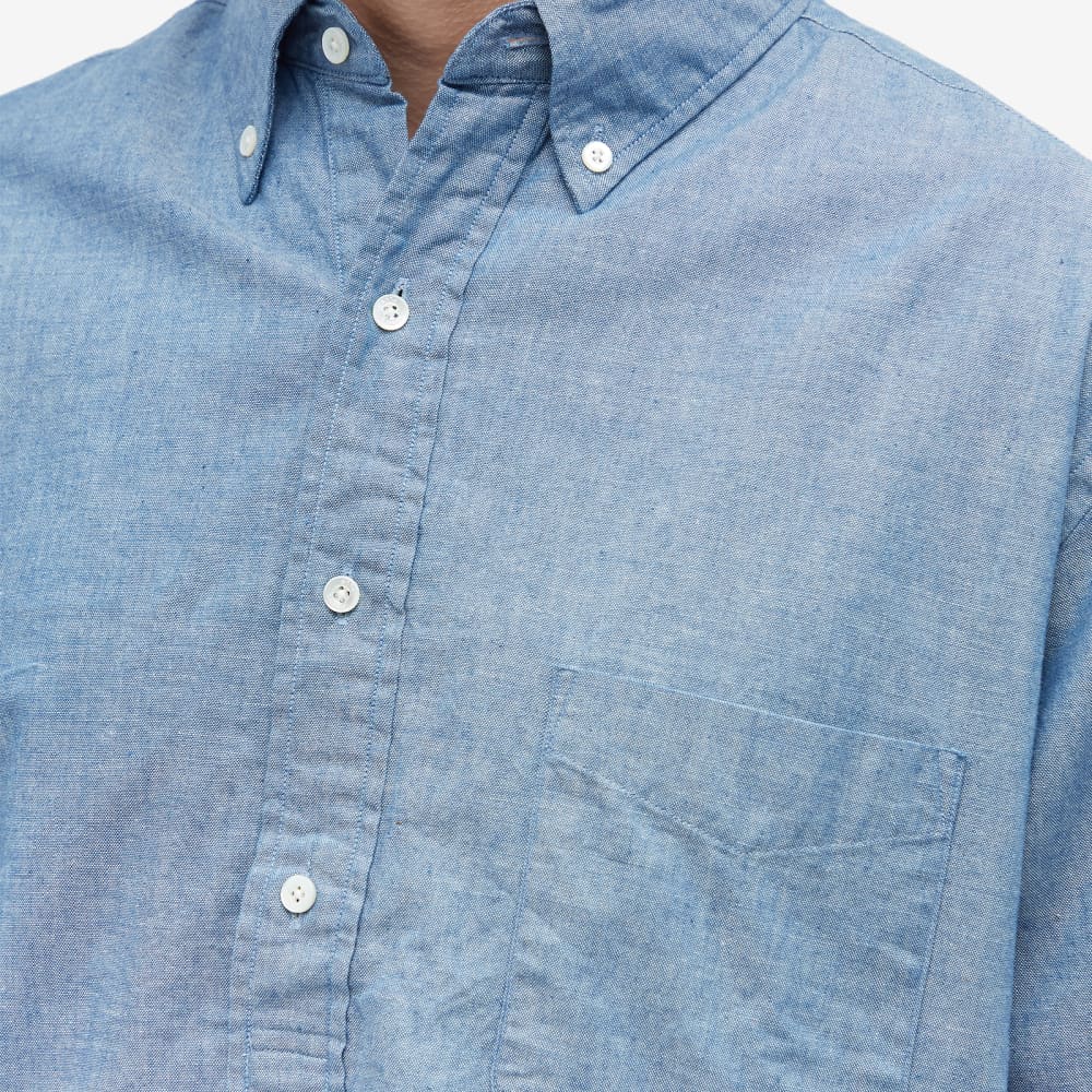 Beams Plus Bchambray shirt with short sleeves, blue