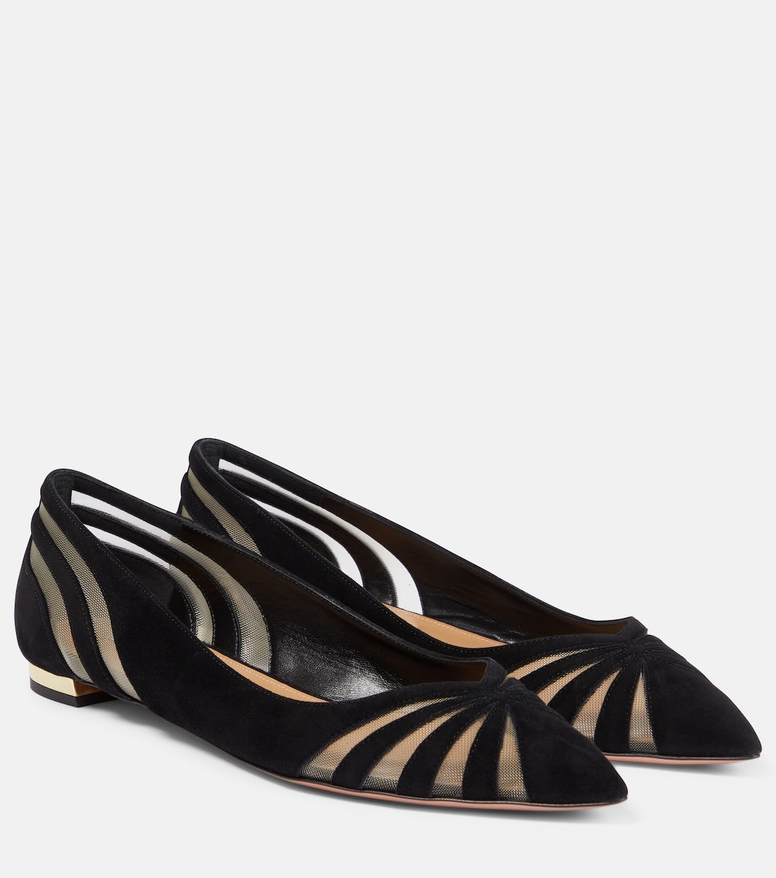 The Spy Aquazzura suede ballet flats, black