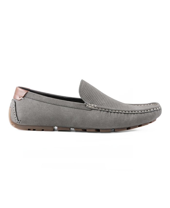 Tommy Hilfiger Men's Alvie Moc Toe Driving Loafers in Dark Gray Perf