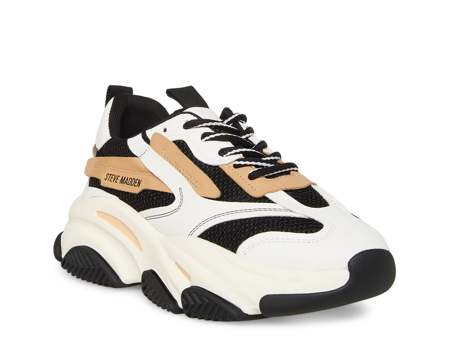 Women's sneakers Steve Madden Possession, white / black / brown