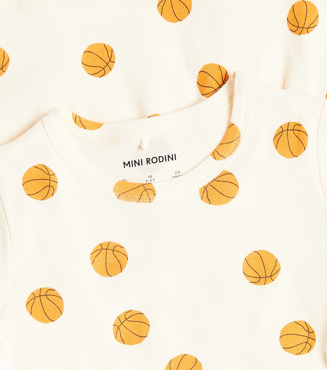 Mini Rodini Cotton Basketball Dress, White