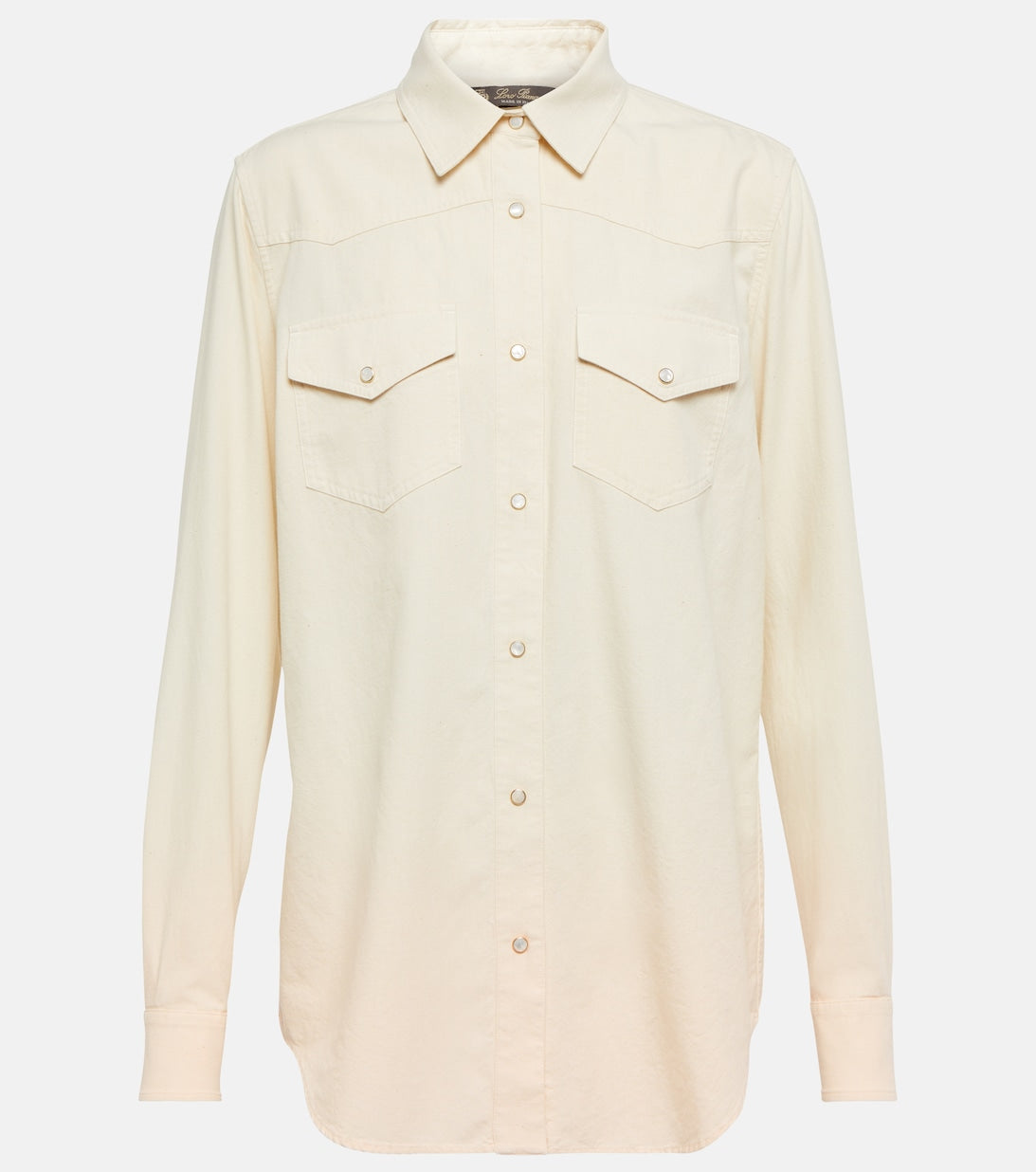 Yelena cotton chambray shirt LORO PIANA, neutral