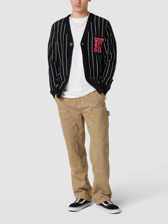 Striped cardigan model "KK Retro" KARL KANI, black